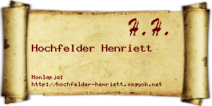 Hochfelder Henriett névjegykártya